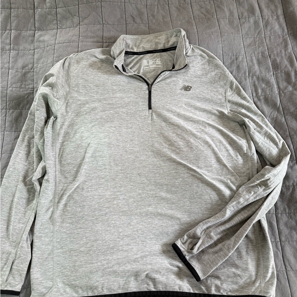 New Balance Gray Quarter-Zip Pullover